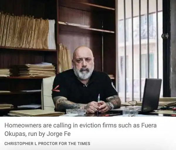 Artículo de The Times sobre Fuera Okupas